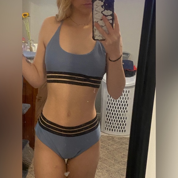 Blue Two Piece Swim Suit - Picture 2 of 6